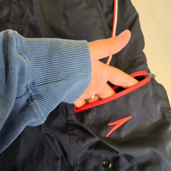 Speedo Black Red Swim Shorts Zipper Side Pocket size X-Large - Picture 5 of 9